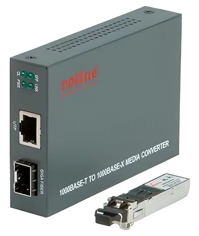 Konwerter mediów Roline RJ45-LC / Konwerter mediów / Gigabit Ethernet / Moduł SFP 1000BaseSX / Wielomodowy