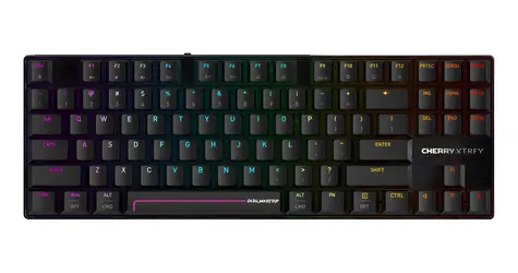 Cherry XTRFY MX 8.2 Pro TMR czarna / Klawiatura gamingowa / TKL / przełączniki magnetyczne / Układ US Int. / bezprzewodowa