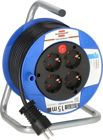 Przedłużacz bębnowy Brennenstuhl Compact Drum niebieski / Przedłużacz / 15 m / 4 gniazda / 3500 W / IP20