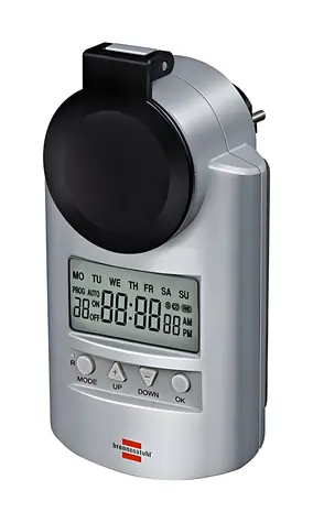 Brennenstuhl Primera-Line DT IP44 srebrny / Timer / Program tygodniowy / 20 programów / zabezpieczenie przed dziećmi