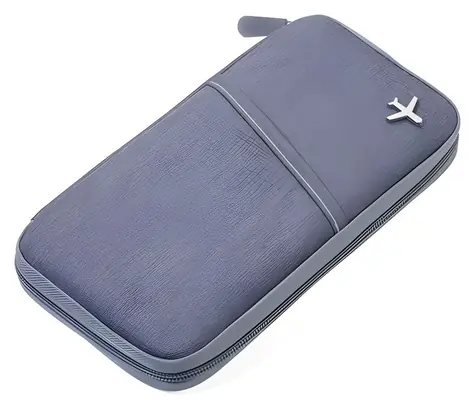 Troika SAFE FLIGHT szara / Etui na dokumenty / Ochrona RFID / 12 przegródek