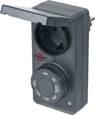 Brennenstuhl Gniazdo timer antracyt / Timer / czujnik zmierzchu / mechaniczny / IP44 / 6 programów