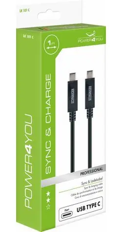Schwaiger USB-C - USB-C czarny / Kabel danych / USB 3.2 Gen 2 / 10 Gbit/s / 1 m