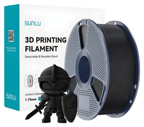Sunlu PLA+ czarny / Filament / PLA / 1,75 mm / 1 kg