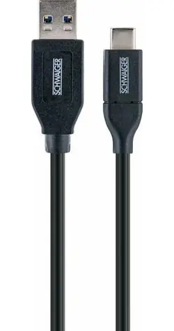 Kabel Schwaiger USB-A - USB-C czarny / Kabel danych / USB 3.2 Gen 2 / 5 Gbit/s / 0,15 m