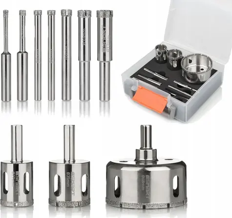 SMART SM-25-SET10G / Zestaw wierteł diamentowych / 4-68 mm / mocowanie sześciokątne / 10 szt.