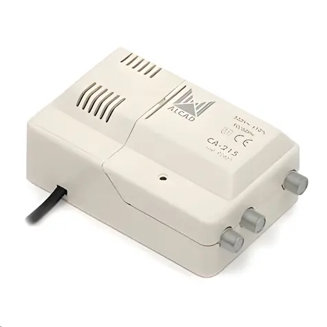 Alcad CA-215 / Wzmacniacz sygnału TV / VHF/UHF / 1 wejście / 2 wyjścia