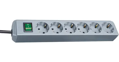 Brennenstuhl Eco-Line srebrny / Przedłużacz / 6 gniazd / 1,5 m / 3500 W