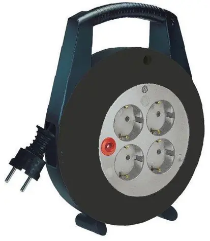 Brennenstuhl Vario-Line black / Cable drum / 4 sockets / 5 m / 3000 W
