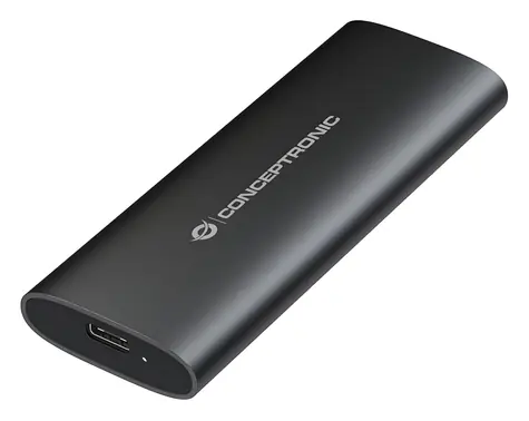 Conceptronic DANTE04B czarny / Obudowa zewnętrzna do dysków SSD M.2 SATA/NVMe / USB-C / obudowa aluminiowa