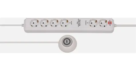 Brennenstuhl Eco Line Switch PLUS EL CSP24 biały / Przedłużacz / 6 gniazd / przełącznik nożny / 1,5 m