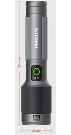 Latarka LED Philips USB-C / Latarka / 30 W / 1450 lm / 2200 mAh