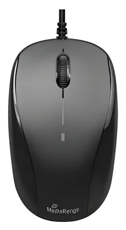 MediaRange MROS213 czarna / Mysz optyczna / 1000 DPI / USB / 3 przyciski / 1,5 m