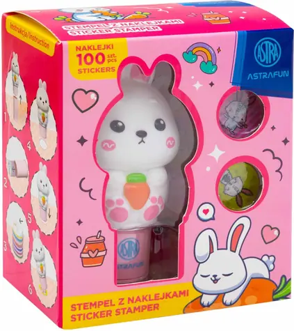 ASTRA Stamp Hare / Stemple dla dzieci / 100 naklejek / książeczka z zadaniami