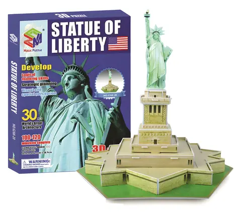 MAGIC PUZZLE Puzzle 3D Statua Wolności / 30 elementów / 30 x 26 x 29 cm