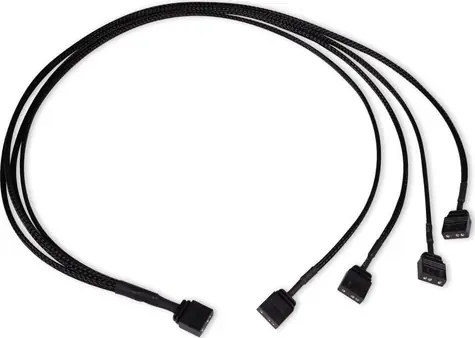 Alphacool Y-Splitter aRGB 3-pin do 4X 3-pin czarny / Kabel / rozdzielacz aRGB / 60 cm