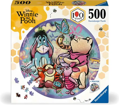 Ravensburger Puzzle okrągłe Kubuś Puchatek / 500 elementów