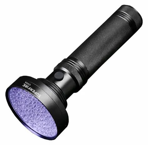 Superfire UV06 czarna / Latarka ultrafioletowa / 395 nm / 6x AA / IP46