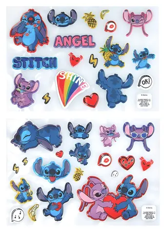 Naklejki PALADONE Stitch / Naklejki / 3D / 37 szt. / Lilo & Stitch