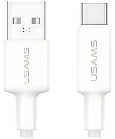 USAMS U90 biały / Kabel / USB-A - USB-C / 3A / 1 m