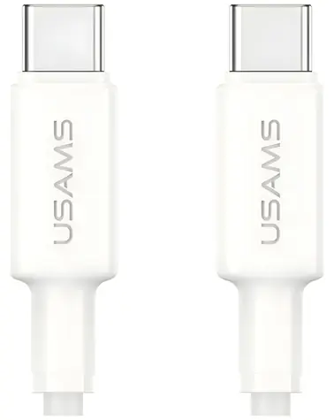 USAMS U90 biały / Kabel / USB-C (M) - USB-C (M) / 60 W / 1 m