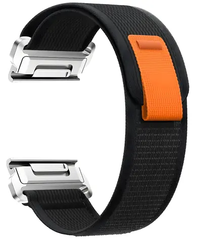 Pasek Beline Wild Path Loop czarno-pomarańczowy / Pasek do Garmin tactix 7 Pro Ballistics Edition / Nylon / 26 mm