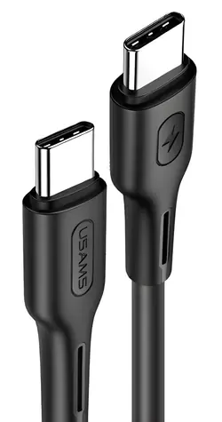 USAMS U43 US-SJ459 czarny / Kabel do transmisji danych / USB-C - USB-C / 100 W PD / 5 A / 1,2 m
