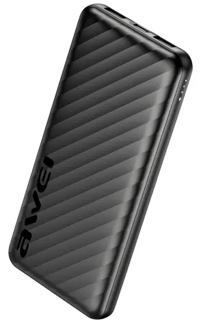 Awei P5K Pro czarny / Power bank / 10000mAh / 2x USB-A / 5V/2.4A