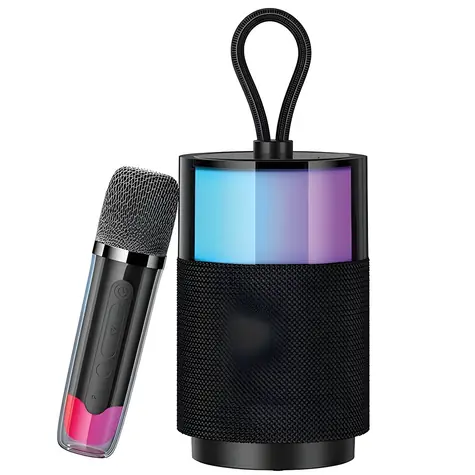 USAMS YX013 YIN / Głośnik z mikrofonem bezprzewodowym / Bluetooth 5.3 / Karaoke / Podświetlenie LED
