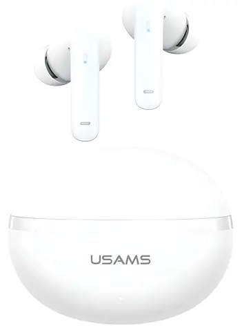 USAMS Echo E02 białe / Bezprzewodowe słuchawki douszne / ANC/ENC / Bluetooth 5.3
