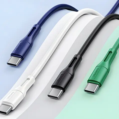 USAMS U68 (US-SJ501) niebieski / Kabel do ładowania i transmisji danych / USB-C / 2A / 1 m