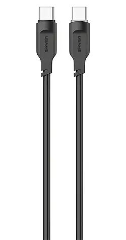 USAMS SJ567 czarny / Kabel do transmisji danych / USB-C - USB-C / 100 W / 1,2 m