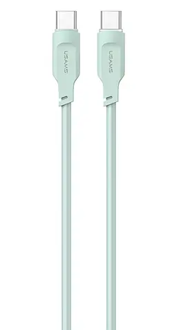 USAMS SJ567 Lithe Series zielony / Kabel do ładowania i transmisji danych / USB-C - USB-C / 100 W / 1,2 m