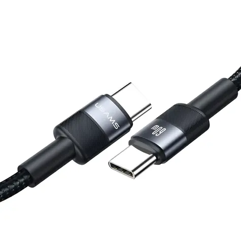 USAMS SJ724 szary / Kabel danych / USB-C - USB-C / 60 W / 1,2 m