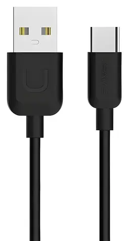 USAMS SJ099 U Turn czarny / Kabel danych / USB-C / 2A / 1 m