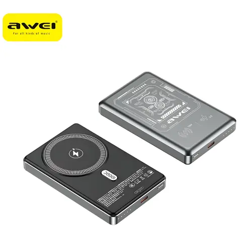 Awei PA-31 szary / Power bank / MagSafe / 10000 mAh / 15 W