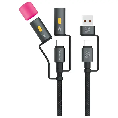 4smarts Explorer 4w1 czarny / kabel USB-C / 60 W / 480 Mb/s / 1 m