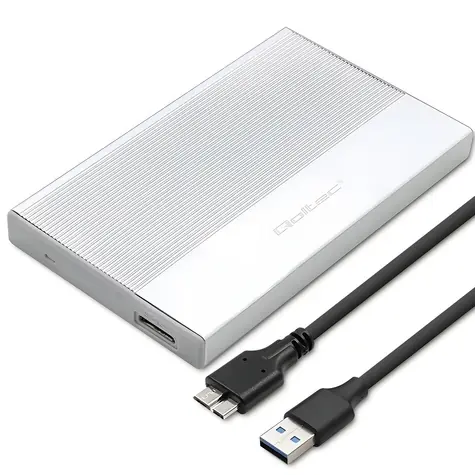 Rama zewnętrzna do dysku SSD/HDD 2,5" srebrna / Rama / SATA / USB 3.0 / 5 Gb/s / do 2TB