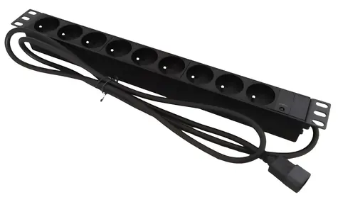 Panel rozdzielczy 19" 9x CEE 7/5 C20 / Panel rozdzielczy / 9x gniazdo CEE 7/5 / złącze C20