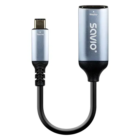 AK-78 USB-C (M) - HDMI (F) aluminium / Adapter / Tryb alternatywny DP / 4K / 60Hz