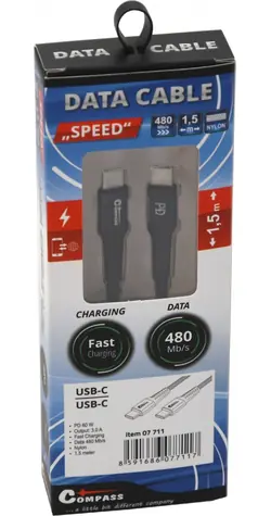 Kabel ładujący Compass SPEED USB-C - USB-C / Kabel ładujący / 1,5 m
