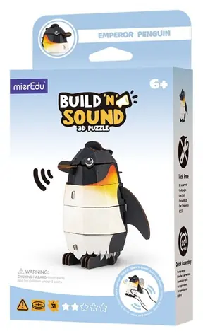 MIREDU Puzzle 3D Pingwin / Buduj i słuchaj