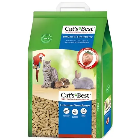 Cats Best Universal 10 l / żwirek dla kota / granulat drzewny / 5,5 kg / zapach truskawkowy