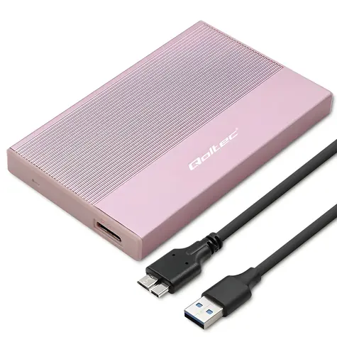 Ramka na dysk HDD/SSD 2,5" różowa / Ramka USB / SATA / USB 3.0 / 5 Gb/s / maks. 2 TB