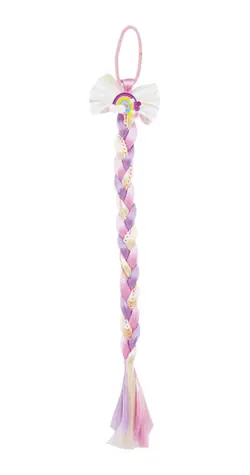 MISIU Gumka do włosów z warkoczem i kokardką / Ozdoba do włosów / warkocz 40 cm / cekiny