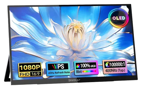 13,3" Zeuslap OL133ED / Monitor przenośny / OLED / FHD 1920×1080 / dotykowy / USB-C + mini HDMI