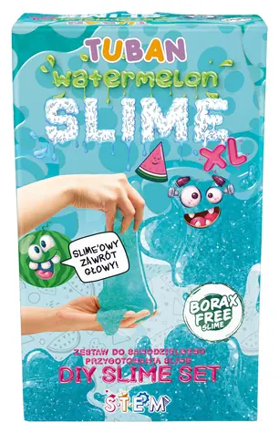 Zestaw Tuban Slime Arbuz XL / Kreatywny zestaw do robienia slime'a / Klej 500 ml / Aktywator / Brokat