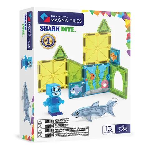 MAGNA-TILES Magnetyczny zestaw konstrukcyjny Rekin Nurkowanie / 13 elementów / od 3 lat