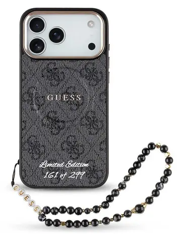 Guess PU 4G czarny / Pasek / MagSafe / iPhone 17 Pro Max