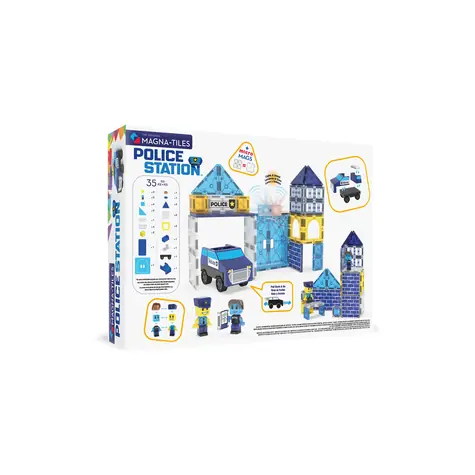 MAGNA-TILES Magnetyczny zestaw konstrukcyjny Posterunek Policji / 35 elementów / od 3 lat